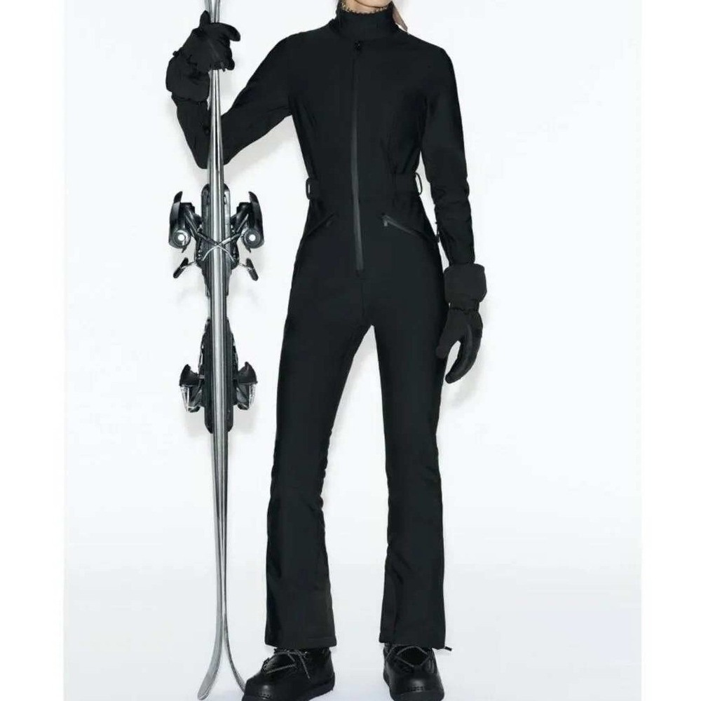 NWT Zara Ski Collection One Piece Belted Ski Suit Womens XL Jumpsuit Recco Apres
